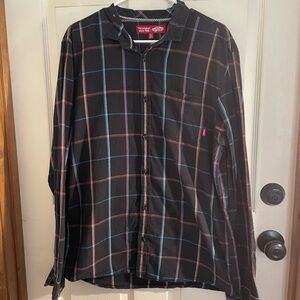 Vans Black Plaid Casual Button Down Shirt